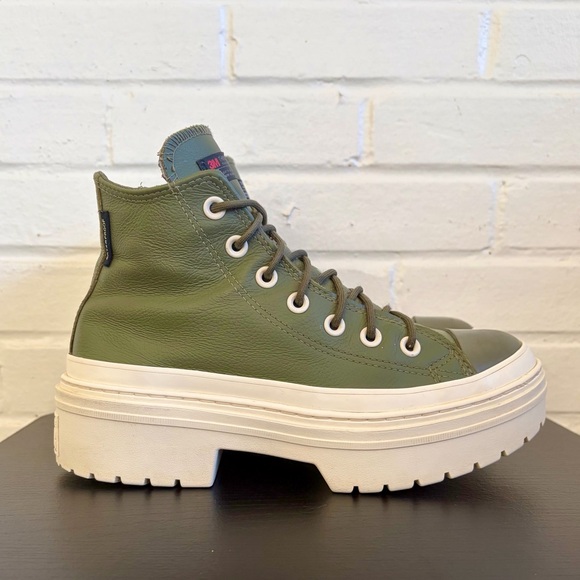Converse Chuck Taylor All Star Lugged Heel Utility Sneakers in Army Green, SZ 7 - Picture 2 of 14